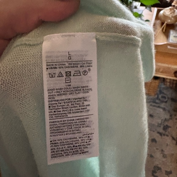 banana republic mens cashmere linen crewneck sweater - Picture 3 of 5